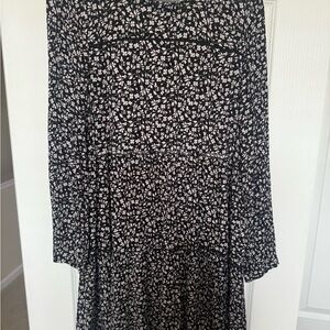Floral Black and White Women's Dress